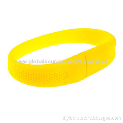 4GB Silicone Bracelet USB 2.0 Flash Drive (Yellow)